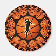 RETRO BASKETBALL PLAYER MAGNET
