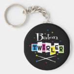 Retro Baton Twirler Keychain