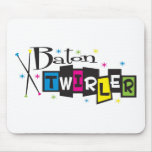 Retro Baton Twirler Mouse Mat