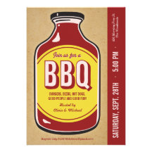 Retro BBQ Sauce Party Invitations