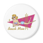 Retro Beach Mum magnets