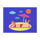 Retro Beach Pinup Girl Post Cards