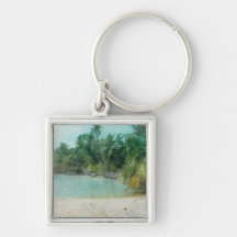 Retro Beach Print Keychain