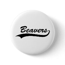 Retro Beaver Pinback Button