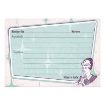 Retro Beehive Hairdo Recipe Card Invite