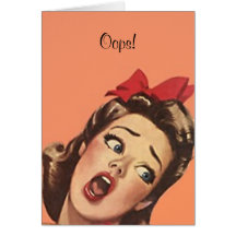 Retro Belated Birthday Oops Card Cards Sorry