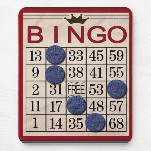 Retro Bingo Card zazzle_mousepad