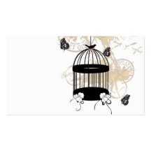 Retro birdcage Profile Card Business Cards