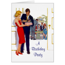 Retro Birthday Party Invitation Cards Card CUSTOM cards