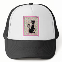 Retro Black Cat Trucker Hat