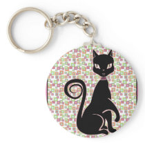 Retro Black Cat Key Chain