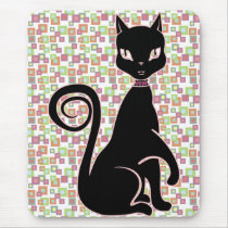 Retro Black Cat Mousepads