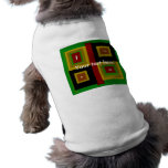 Retro black gold yellow green and red squares pet clothing