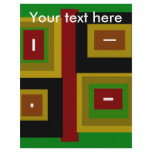 Retro black gold yellow green and red squares flyers