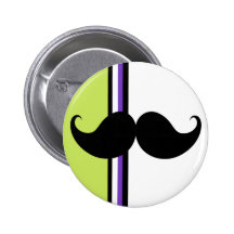 Retro Black Handlebar Mustache Buttons