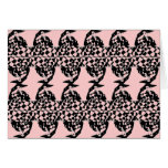 Retro Black & Pink Chequered High Fashion Women cards