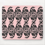 Retro Black & Pink High Fashion Chequered Women mousepads
