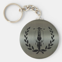 Retro Black Scooter inside laurel Keychain