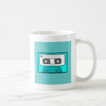 Retro Blue 80"s Mixtape Coffee Mugs