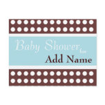 Retro Blue and Brown Baby Shower Invitation postcards