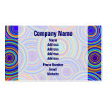 Retro Blue and Orange Circles Pattern Business Card Template