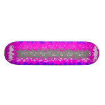 Retro blue black pink grey psychedelic rectangles skateboard deck
