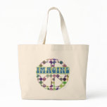 Retro Blue Imagine Peace Sign bags