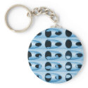 retro blue metal keychains