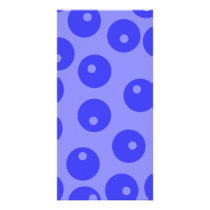 Retro blue pattern. Circles design. Photo Card