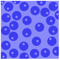 Retro blue pattern. Circles design. Photo Cutout