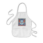 Retro Blue Robot Kids aprons
