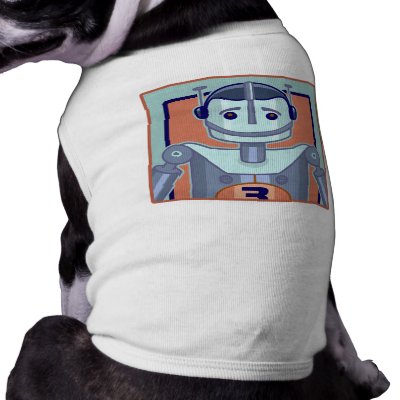 Retro Blue Robot Kids Pet Clothes by koncepts