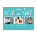 RETRO BLUE | SAVE THE DATE ANNOUNCEMENT postcards