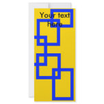 Retro blue squares on yellow rack cards