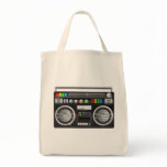 retro boombox ghetto blaster graphic canvas bags