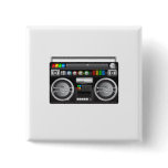retro boombox ghetto blaster graphic pins