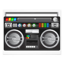 retro boombox ghetto blaster graphic custom invitation