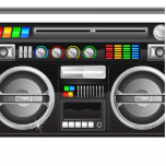 retro boombox ghetto blaster graphic photo sculptures