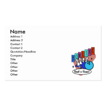 retro bowl-a-rama sign business card templates