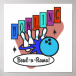 retro bowl-a-rama sign posters