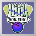 retro bowling design posters