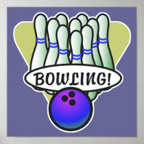 retro bowling design posters