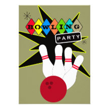 Retro Bowling Party Announcement