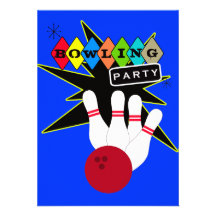 Retro Bowling Party Custom Invite