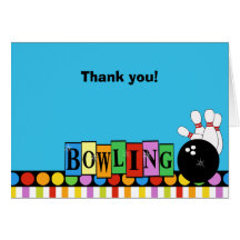 RETRO BOWLING PARTY Folded Thank you notes Cards