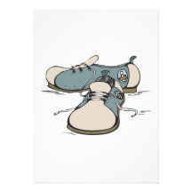 retro bowling shoes design custom invite