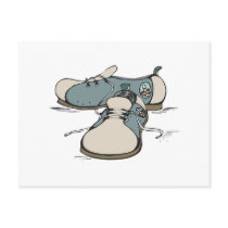 retro bowling shoes design postcards