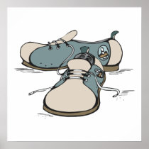 retro bowling shoes design posters