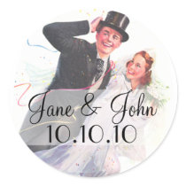 Retro Bride and Groom Wedding