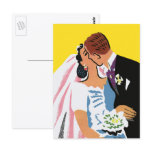 Retro Bride and Groom, You May Now Kiss the Bride postcards
